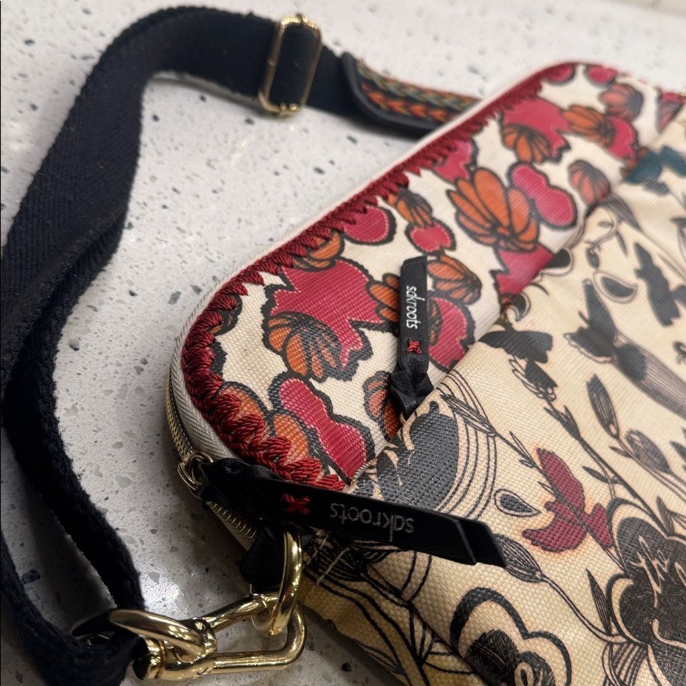 Sakroots Boho Chic Botanical Floral Laptop Case Crossbody Coated Canvas Bag EUC - Picture 10 of 12